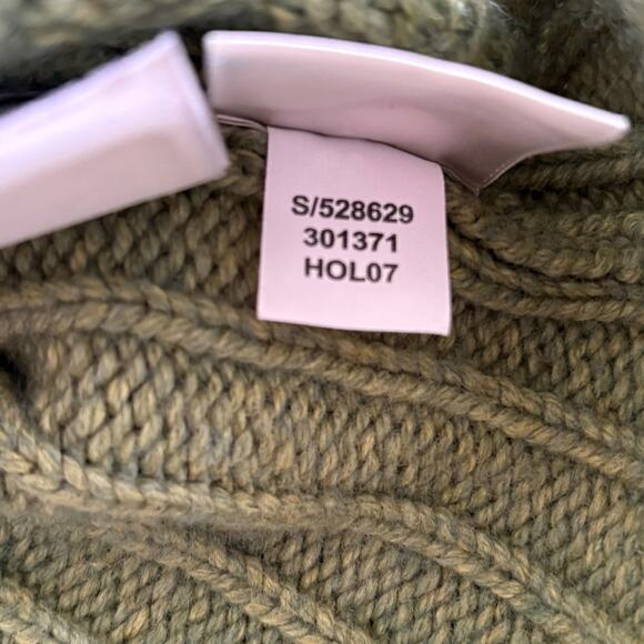 Y2K Old Navy Mock Neck Open Knit Fairy Preppy Cardigan Sweater Toggle S Green - Picture 7 of 7